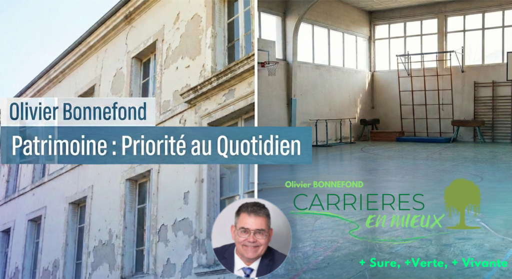 L’ école Victor Hugo de Carrières sur seine et sa façade vieillissante