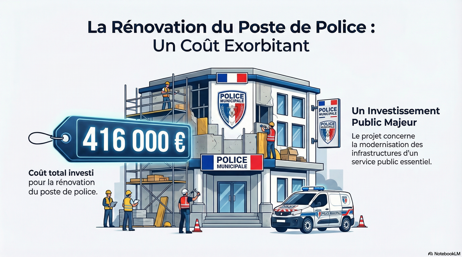 Poste de Police : 416 000 € de travaux pour 235 m², c’est bien cher !
